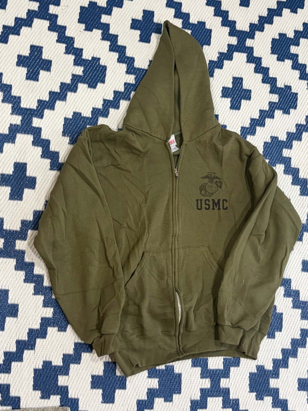 Vintage USMC Zip Up Hoodie Size L